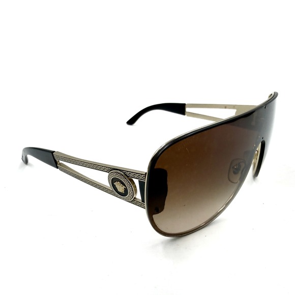 Versace 2166 Shield Sunglasses Medusa Gold Metal Frame - Picture 7 of 11